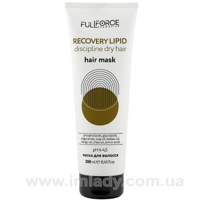 Липідна маска для сухого волосся Full Force recovery lipid discipline dry hair 300 мл
